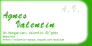 agnes valentin business card